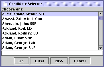 Candidate Selector Candidate Selector